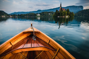 Island in lake (Bled, Slovenia)