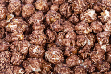 Background of Popcorns flavored with sweet chocolate and mint