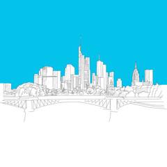 Obraz premium Frankfurt Skyline, Blaue Serie