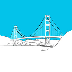 Golden Gate Bridge, Vektor, Blaue Serie