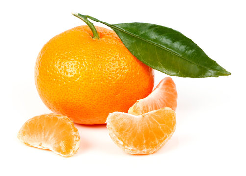 Fresh Tangerine with leaves