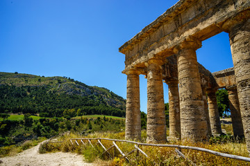 Old greek temple at Segesta, Sicily, Italy