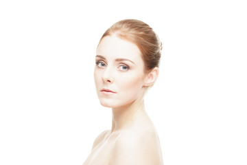 Fototapeta premium Beauty close-up portrait of a beautiful woman