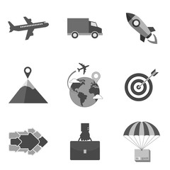 Set of business icons and symbols in trendy flat style isolated