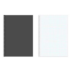 Blank realistic spiral squared notebook.