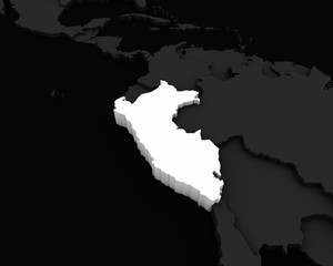 peru map 3D illustration