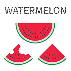 Watermelon slices vector illustration.