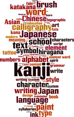 Obraz premium Kanji word cloud concept. Vector illustration