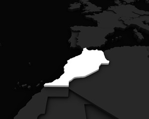 morocco map 3D illustration