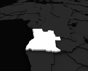 angola map 3D illustration