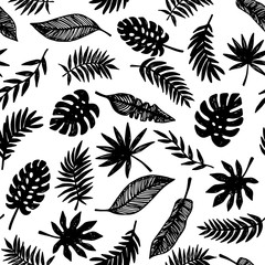 Tropical Leaves seamless pattern