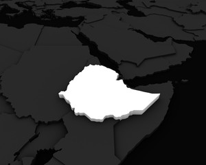ethiopia map 3D illustration