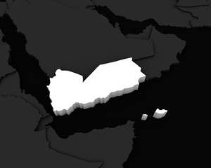 yemen map 3D illustration