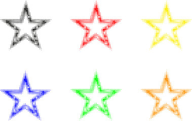 Fototapeta na wymiar Star set, stars of different colors