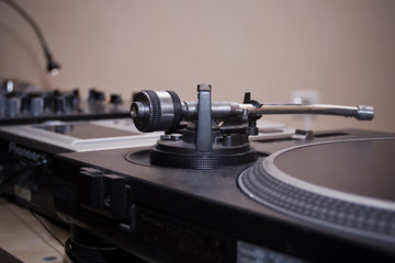 Fototapeta na wymiar Vinyl record player for DJ