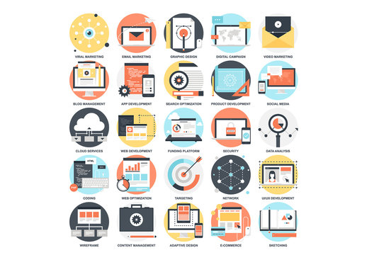 25 Detailed Circular Business Development Icons