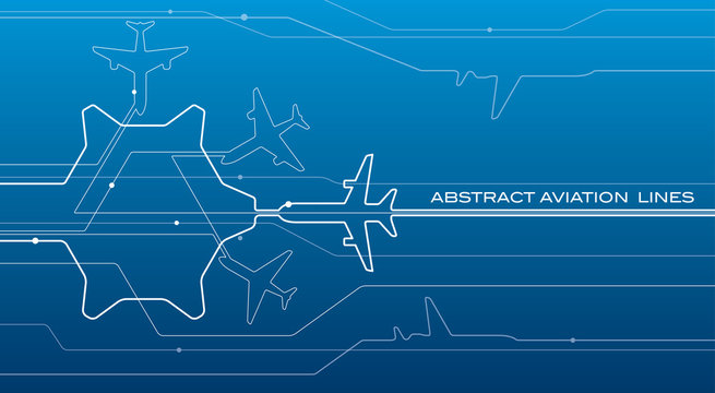 Abstract airport white lines composition, transportation background, vector design aviation wallpaper