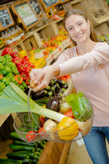 showing the basket of vegetables