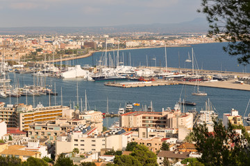View of the port with yachts