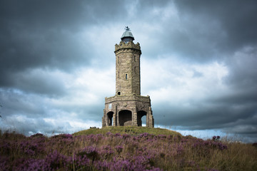 Jubilee Tower stands above the Darwen Moors in Lancashire England