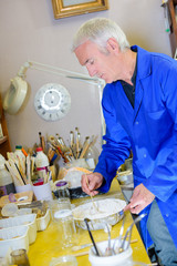 artist mixing a mixture © auremar