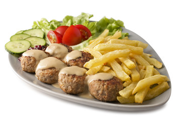 Swedish Meatballs and Chips