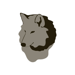 wolf head  vector illustration style Flat