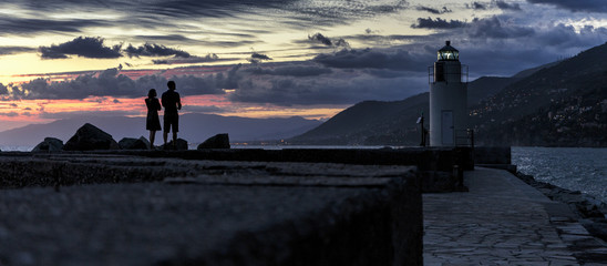 Contemplating at sunset