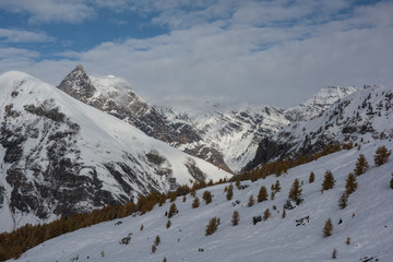 Fototapeta na wymiar High up in the European Alps