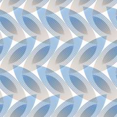 Abstract blue background, geometric shapes with many thin lines. Seamless vector pattern. Technology background with gray lines.