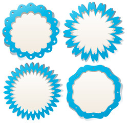 Label design in blue color