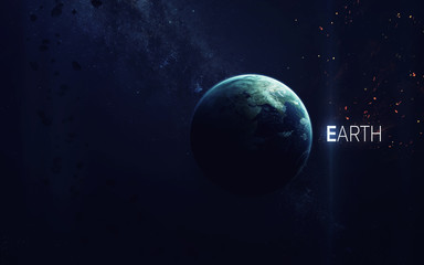 Plakat Earth - High resolution beautiful art presents planet of the solar system. This image elements furnished by NASA