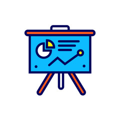 Linear presentation icon. Pictogram in outline style. Vector modern flat design element for mobile application and web design.