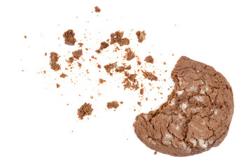 chocolate gingerbread cookie on white background