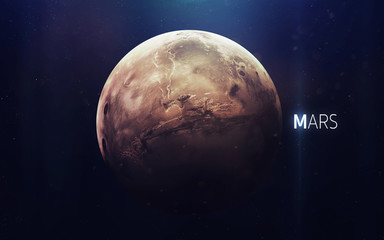 Plakat Mars - High resolution beautiful art presents planet of the solar system. This image elements furnished by NASA