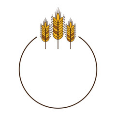 three spikes with circular border vector illustration