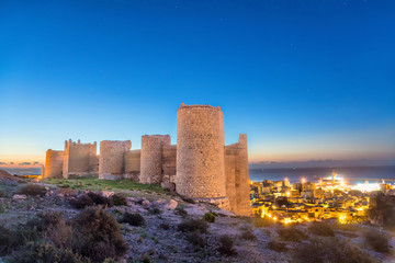 Medieval wall of Alcazaba on the hill, Almeria