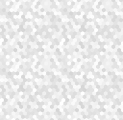 Shiny and glittery pattern made of white, silver and grey hexagonal tiles. Seamless vector illustration, can be used as a wallpaper. Luxurious feel.