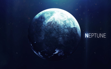Plakat Neptune - High resolution beautiful art presents planet of the solar system. This image elements furnished by NASA
