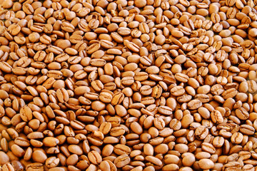 Brown coffee beans background.