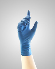 textured blue medical gloves