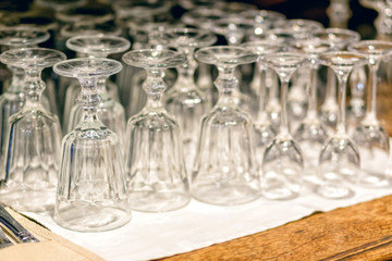 Closeup of wineglasses, selective focus