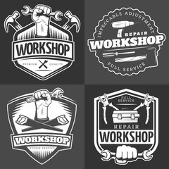 Vintage Repair Workshop Logo Set
