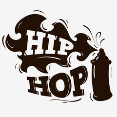 Hip Hop Label Design With A Spray Balloon Silhouette On A Brown 