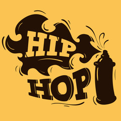 Hip Hop Label Design With A Spray Balloon Silhouette. Vector Gra