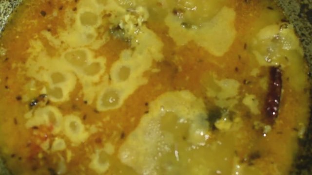 Cooking of Indian soup , made from dried , split pulses called Dal. Also called Daal or dhal. A favourite Indian food, served hot mostly.