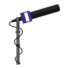 microphone stand with dark blue support vector illustration