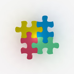 Obraz premium 3d rendering of puzzles for team work concept