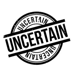 Uncertain rubber stamp. Grunge design with dust scratches. Effects can be easily removed for a clean, crisp look. Color is easily changed.