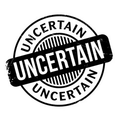 Uncertain rubber stamp. Grunge design with dust scratches. Effects can be easily removed for a clean, crisp look. Color is easily changed.